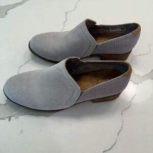 TOMS suede gray booties